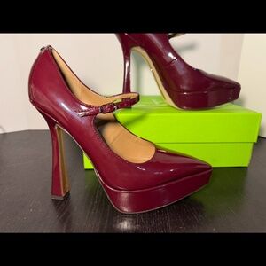 Sam Edelman Arie Ruby Patent Mary Jane Pointed Toe Stiletto Heels Pumps Woman 8M